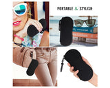 Sunglasses Soft Case Zipper Eyeglass Case with Belt Clip