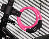 2 Feet Bicycle Resettable Combination Spiral Cable Lock - Magenta