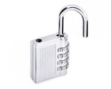 2 Pieces Resettable Combination Locks 4 Digit Gym Padlocks - Silver