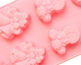 8-Cavity Silicone Baking Christmas Chocolate Mold - Pink