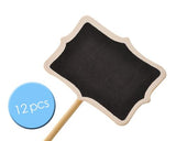 12 Pcs Rectangle Chalkboard Memo Holder for Party Wedding Decor