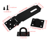 Door Latch Lock 2 Pieces Black Hasp Latch