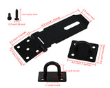 Door Latch Lock 2 Pieces Black Hasp Latch