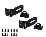 Door Latch Lock 2 Pieces Black Hasp Latch