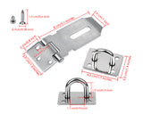 Door Latch Lock 2 Pieces Black Hasp Latch