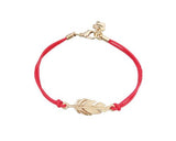 Lucky Feather Braided Bracelet - Red