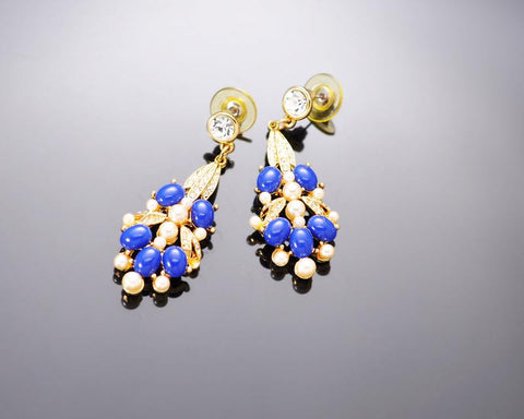 Exquisite Blue Crystal Stud Earrings for Women