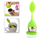 Leaf Shape Tea Infuser Stainless Steel Bottom Strainer - Green