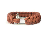 Survival Bracelet Strap with Stainless Steel U Shackle - Wolf Brown