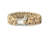 Survival Bracelet Strap With Stainless Steel U Shackle - Desert Camo