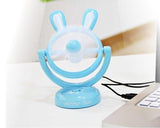 180 Degree Rotation Rechargeable Desktop USB Mini Cooling Fan - Rabbit