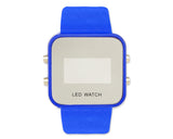 Unisex Silicone Band Mirror Dial LED Digital Sport Wrist Watch